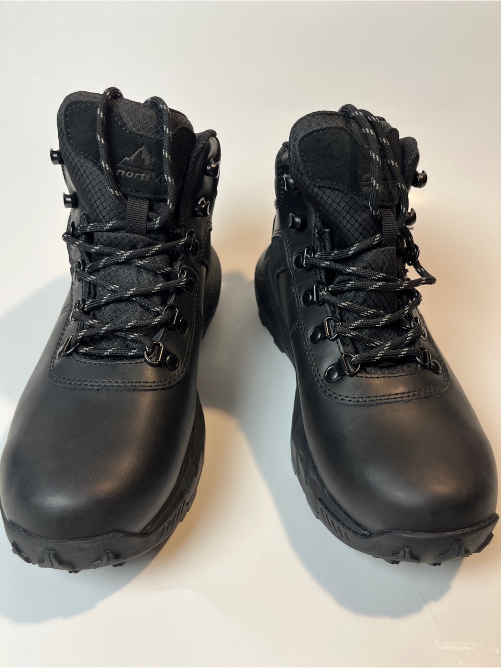 Nortiv8 Men's Black Work Boots - Rugged Outdoor Safety Footwear